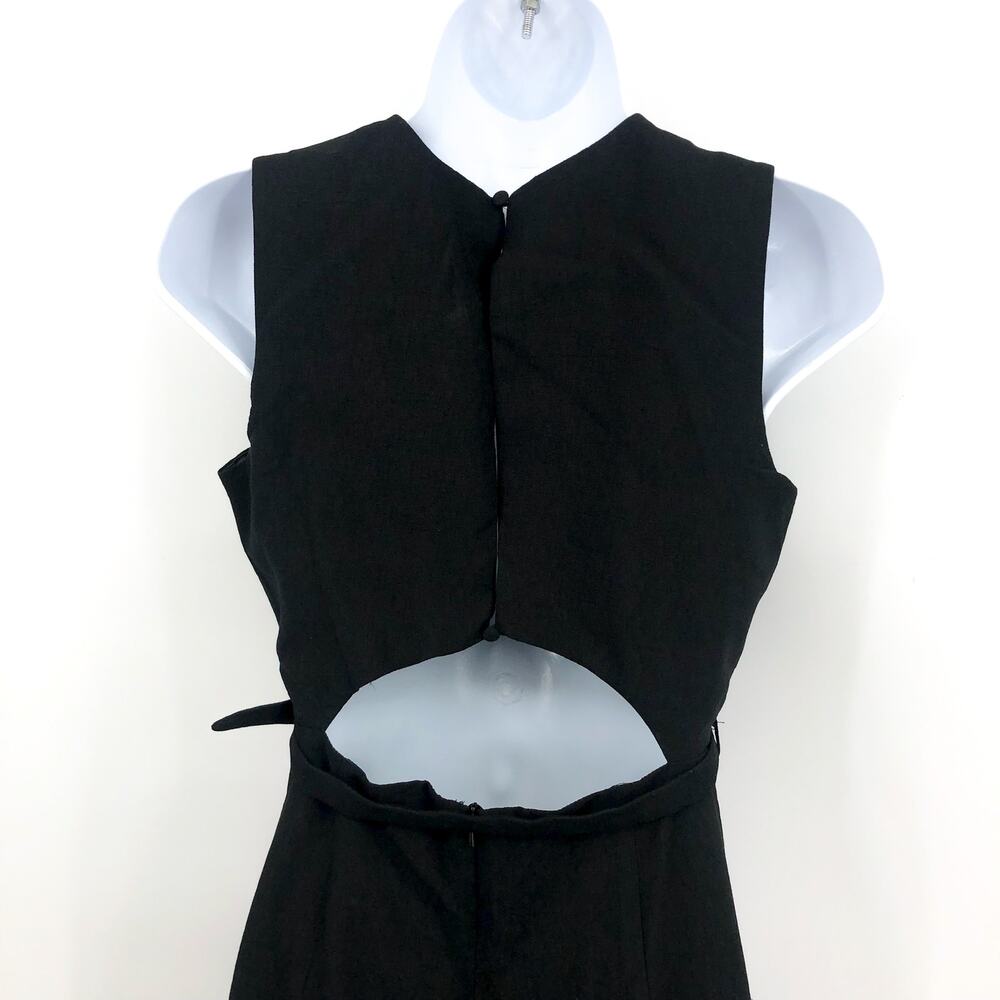 BARDOT Women's Belted Jumpsuit US 4 XS Black Cut Out Sleeveless NWT - Picture 10 of 15